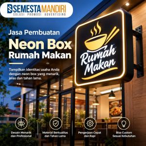 Pembuatan neon box rumah makan
