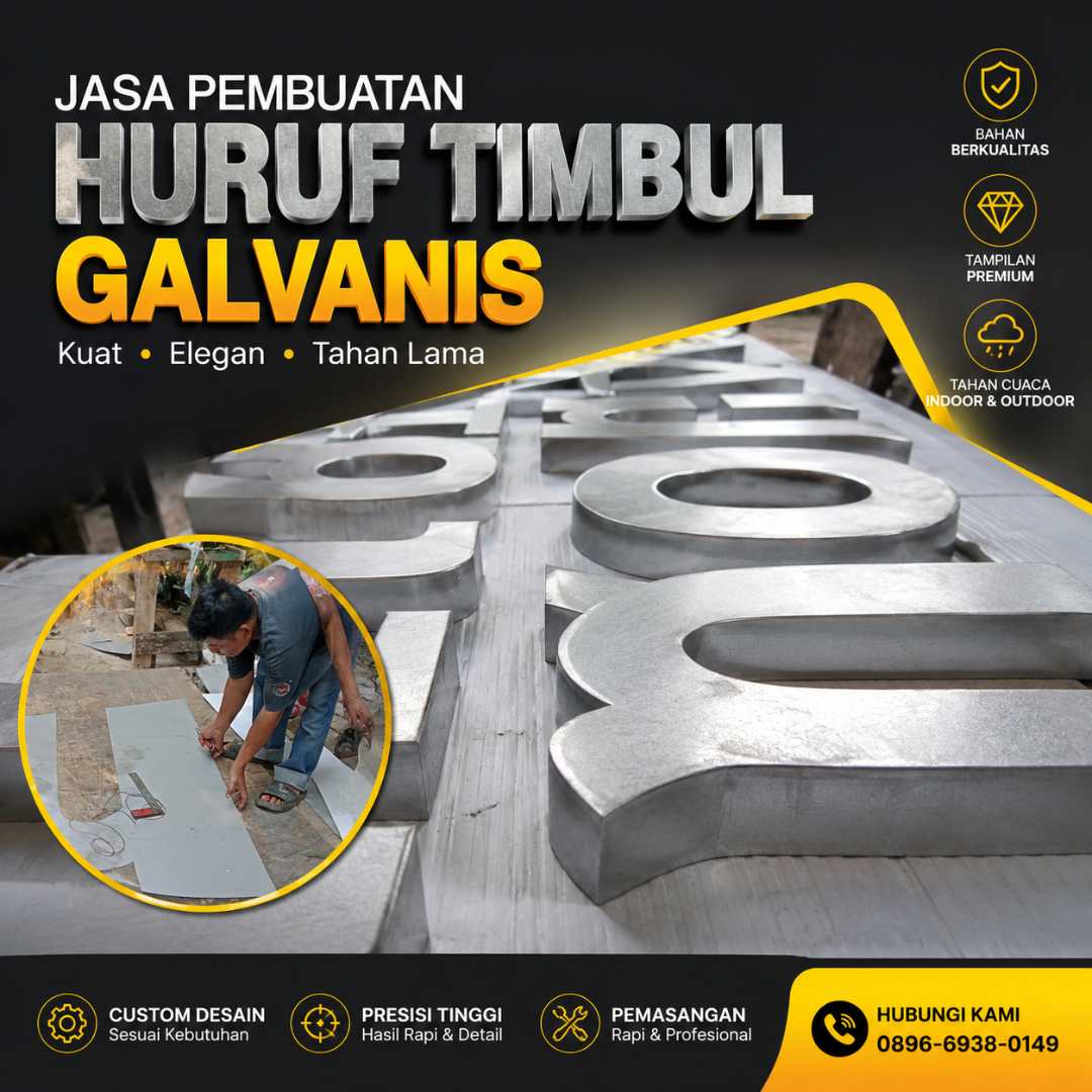 jasa huruf timbul galvanis